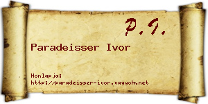 Paradeisser Ivor névjegykártya